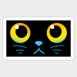 Curious Black Cat Eyes Sticker